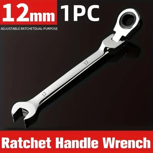 1개 조절 가능한 래칫 렌치, 내구성 강한 크롬 바나듐 스틸 도구, 180° 회전 헤드 및 72톱니 기어 메커니즘