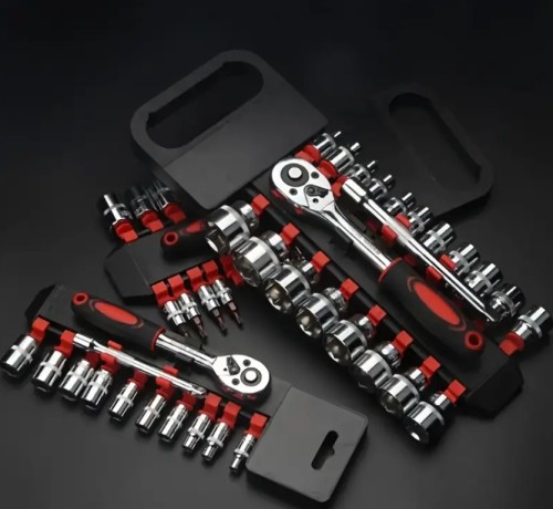 12피스 전문 래칫 소켓 렌치 세트 - 튼튼한 스틸, 타이어 수리용 1/4