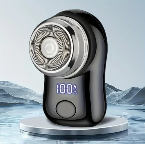 FEIYBA USB 충전식 미니 전기 면도기, LED 디스플레이, 사이클론 블레이드 및 넷, 편리한 면도, 남성, 여성, 여행 및 가정용 휴대용, 블랙, 여행에 적합한 면도기 | 세련된 전기 면도기 | 사이클론 블레이드 면도기