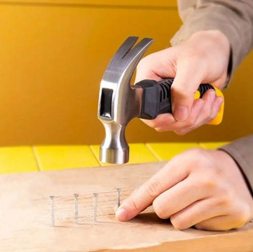 고탄소강 미니 해머 (고무 그립 포함), 가정용 및 목공용 휴대용 클로 해머, 못 뽑기 & 박리 도구