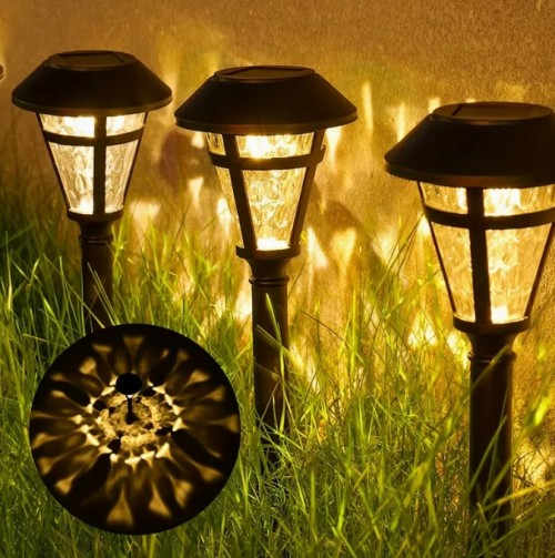 세트의 태양열 야외 경로 조명, 방수, 정원 산책로 조명, LED 랜드스케이프 조명, 자동 켜기