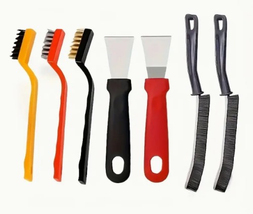 주방 청소 도구 세트, 제빙용 삽, 전기 와이어 브러시 세척 스크러버, 가스레인지 후드 및 냄비 청소용 도구, 고지 오일 얼룩 제거 유틸리티 브러쉬 삽, 청소 용품