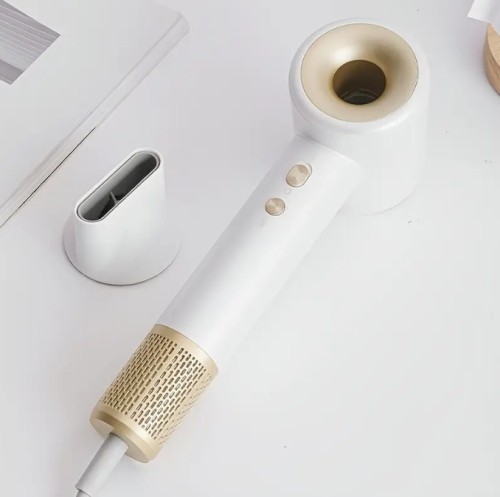 110,000rpm 고속 브러시리스 모터, 1600W 고출력 빠른 건조, 자유 바람 온도 조절, 220V EU 플러그 - 저소음, 과열 보호 기능, 자석 노즐 장착 - 미용실 및 가정용 전문 헤어드라이어