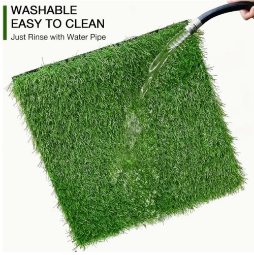 조립식 인조 잔디 타일 - 고밀도 합성잔디, 흡수 및 여과 기능, 미끄럼 방지 표면, 간편한 클릭 설치, 정원·파티오·발코니용, 저렴한 조경 솔루션, 자연스러운 외관, 물흡수 소재