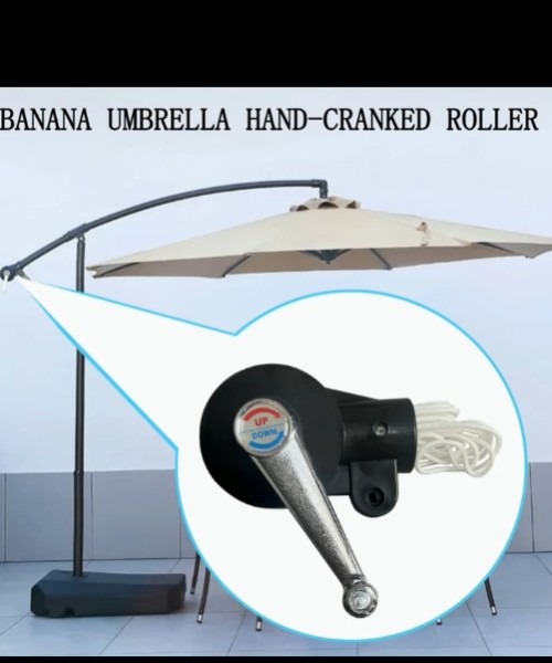바나나 우산용 블랙 핸드크랭 롤러 - 튼튼한 플라스틱 프레임