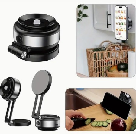 전기 진공 자석 흡착컵 자동차 휴대폰 홀더, 360° 회전, 양면 흡착, 강력한 부착력, 차량/체육관/주방 및 모든 매끄러운 표면에 적합
