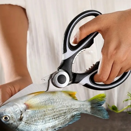 주방용 헤비듀티 스테인리스 스틸 가위 다용도 날카로운 가위, 고기, 허브, 음식, 생선 절단, 날카로운 칼날과 편안한 그립