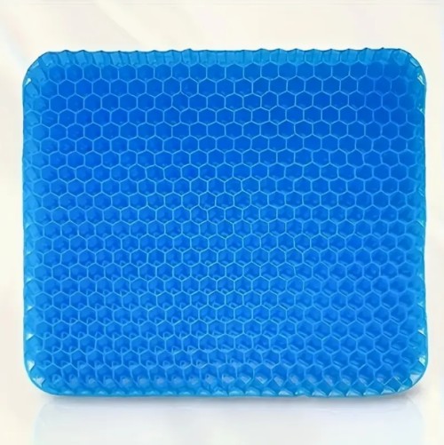 편안함을 위한 두꺼운 허니컴 젤 시트 쿠션 - 통기성이 뛰어나고 부드러운 소재, 사무실이나 자동차에서 사용하기에 적합, 분리 가능한 커버, 모든 계절에 적합, 직사각형 모양, 육각형 디자인을 특징으로 합니다.