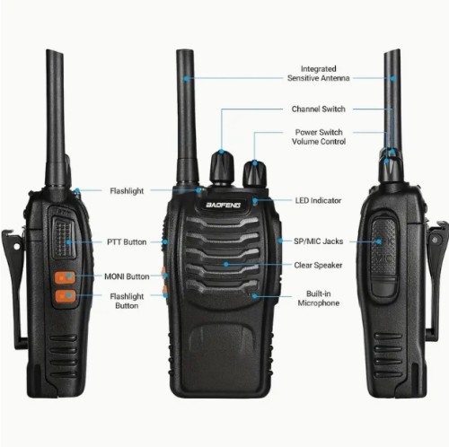 2pcs 성인용 핸드헬드 양방향 라디오, LED 지시자 및 통합 안테나, 하이킹, 자전거 타기 및 등산에 이상적