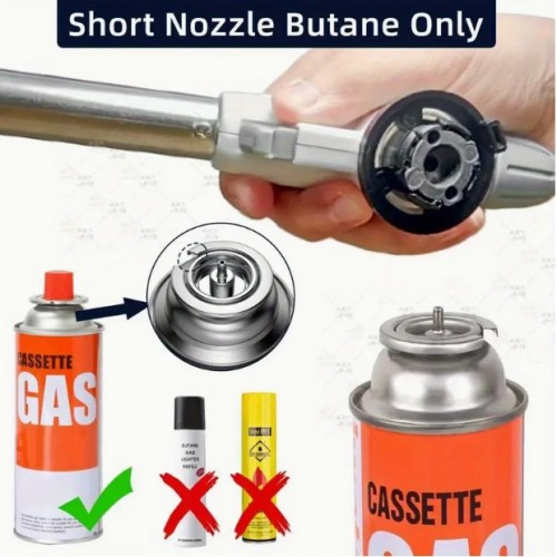 프로페셔널 프로펜 플레임 토치, 조절 가능한 플레임 - 360° 역전 디자인, 스테인레스 스틸 및 플라스틱 구조, 요리, 그릴, 베이킹을 위한 프로펜 가스 포함되지 않음 - 내구성 있는 플레임리스 점화 도구, 베이킹 필수품, 인간 중심 핸들, 튼튼한 구조, 주방 가제트, 홈 셰프