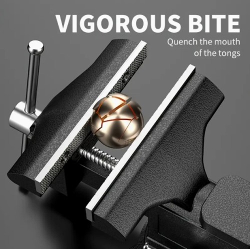 OuDiSi 8.89cm 빠른 조절 작업대 바이스 - 헤비듀티, 다기능, 미끄럼 방지, 산업용 강철, 270° 회전 조, 정밀 작업용, 조립 필요 없음