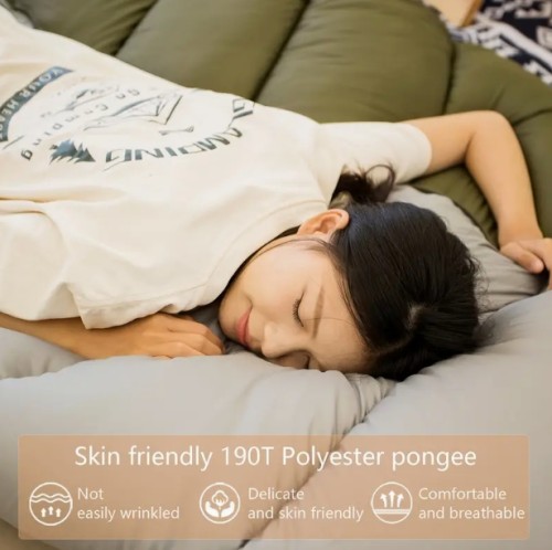 비시나 1개 지퍼 클로저 봉투 스타일 슬리핑백, 겨울 캠핑 및 하이킹용 두꺼운 합성 단열재 - 휴대 가능한 반장형 디자인, 올리브 그린/그레이 - 야외 모험가를 위한 이상적인 선물, 퀼트 외관 | 휴대가 편리한 수면, 비시나