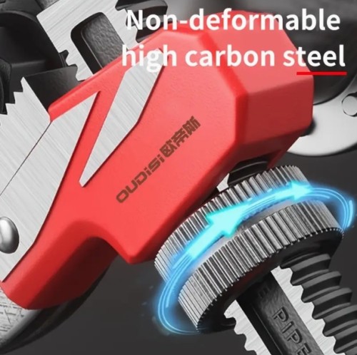 OuDiSi 헤비듀티 24치아 조절식 파이프 렌치 - 산업 및 가정용 녹 방지, 고탄소강, 배관 및 자동차 유지보수에 이상적