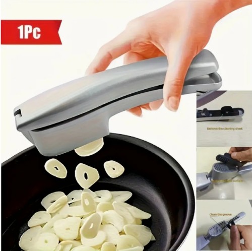 1개 마늘 프레스 및 크러셔 콤보 - 비스틱 표면이 있는 헤비듀티 알루미늄 마늘 프레스, 주방용 수동 마늘 크러셔, 캠핑, 레스토랑용 - 쉬운 청소 디자인의 원피스 마늘 프레스 도구 - 가정 요리사 & 전문 셰프를 위한 이상적인 제품, 마늘 분쇄기, 주방 가제트, 세련된 주방 용품, 내구성 있는 주방 도구, 식품 준비, 컴팩트한 가제트, 견고한 구조, 요리 애호가를 위한