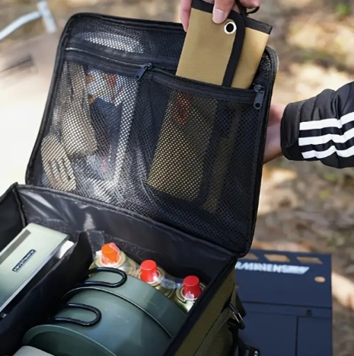 야외 보관 가방 42.02 L 900D 옥스포드 천 캠핑 장비용 접이식 보관 상자 피크닉 주방 용품 대용량 전술 보관 가방/캠핑/야외