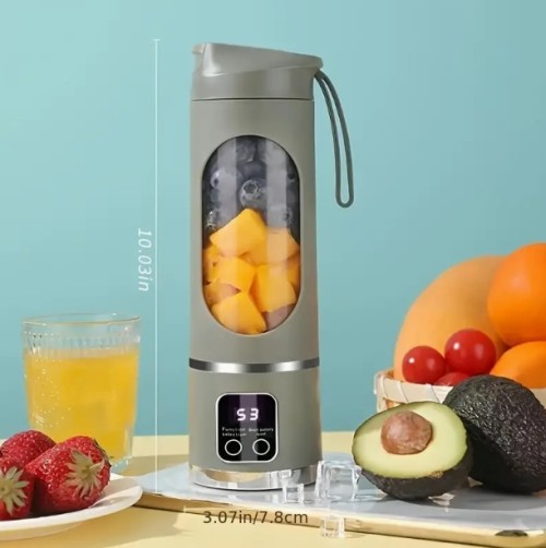휴대용 USB 충전식 블렌더 & 주서기 - 쉬운 청소, 과일 & 채소 음료, 밀크셰이크에 완벽 - 10.14oz에서 16.91oz 용량