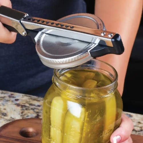 조절 가능한 스테인레스 스틸 재고 및 병 개방기, 부드러운 고무 손잡이 - 손쉽게 뚜껑을 제거할 수 있는 인간 중심 디자인, PICKLES, 캔, 및 더 많은 것에 완벽 - 노인 및 저체력인에게 이상적, 재고 개방기