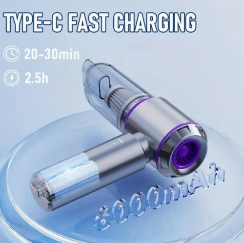 휴대용 무선 진공청소기 20000PA 고출력 미니 청소기, 4-in-1 압축기 및 핸드블로워 브러시리스 모터 포함 - 차량, 가정, 사무실, 캠핑, 노트북 키보드 먼지 제거 도구