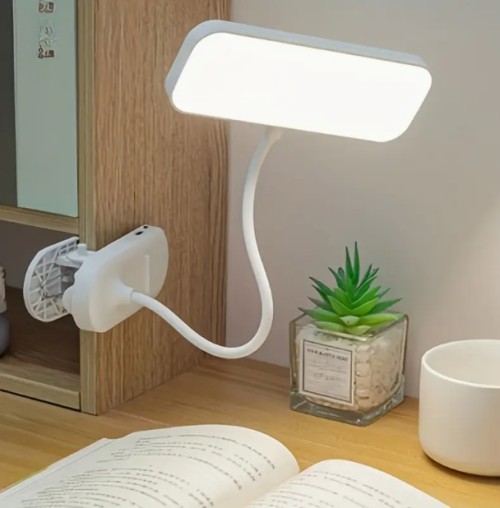 1개-유연한 스완넥 데스크 램프, 조광 가능한 3단계 터치 컨트롤 LED 눈 보호 데스크 램프, USB 충전식 야간등, 조절 가능한 클램프 LED 데스크 램프