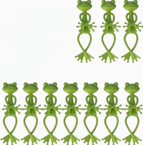 10개의 녹색 개구리 식물 선반, 귀여운하고 안정적인 PP 식물 지지대, 작은 꽃병 식물과 번식 식물에 적합, 완벽한 실내 정원 장식