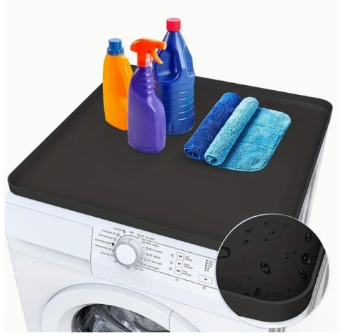 Washing Machine Storage Mat, Non-Slip Waterproof Washer Dryer Top Cover with Lary Detergent and Fabric Softener Organizer - 1pc, Washer Dryer Covers, Waterproof Washing Machine Cover, Washing Machine Protector Mat, Washer Dryer Top Protector Mat, Washing 