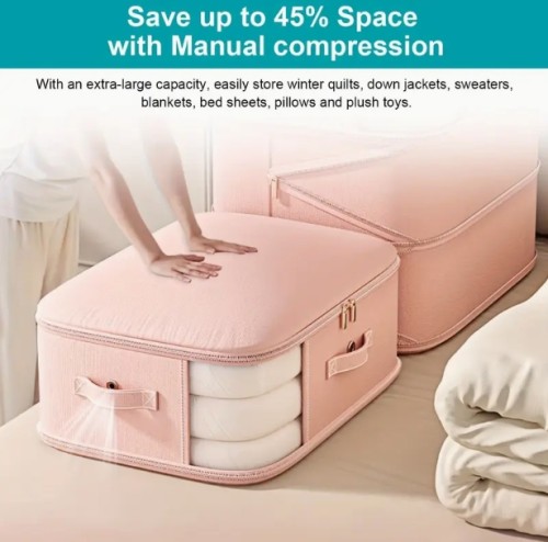 대용량 오버사이즈 압축 보관백, 옷, 이불, 베개, 소파 쿠션, 침구류에 적합, 침실 및 거실 공간 절약을 위한 정리 도우미, 4가지 스타일 제공
