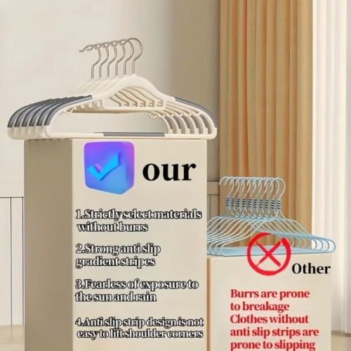 40개 세트는 미끄럼 방지 플라스틱 걸이 + 스테인레스 스틸 클립, 내구성 있는 회전형 후크 옷걸이, 봄과 여름 가정용 옷 건조 및 보관에 적합, 침실, 욕실, 가정용으로 이상적