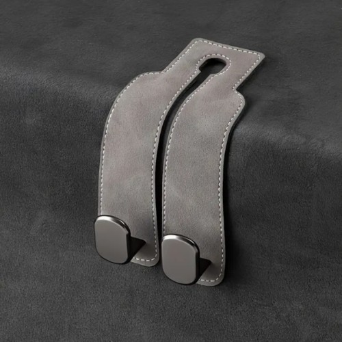 인조 가죽 자동차 시트 헤드레스트 후크, 범용 핏, 은폐된 금속 후크 디자인, 강력한 하중 베어링 용량, 다양한 차량 모델을 위한 백시트 오가나이저 액세서리