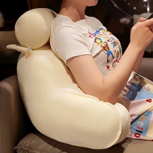 1개 귀여운 만화 캐릭터 플러시 등받이 베개, 포일리스터 직조 침대 옆 쿠션, 사랑스러운 동물 디자인, 혼합 색상, 침대나 소파에서 독서용 부드러운 지지 허리 베개, 귀여운 베개