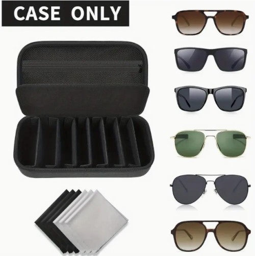 그라파 여행용 패션 안경 보관 가방 + 데이터 케이블 정리함 (Glapeame/Woodworm/CARFIA 편광 안경용) 남성용 안경 & 케이블 수납 홀더 (안경 및 케이블 미포함 - 가방만 포함)