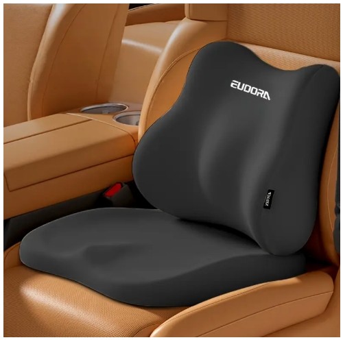 2pcs car height increase (cushion lumbar ba) combination (especially suitable for girls) Soft memory foam fit support|Improve driving vision|Ergonomic design|Suitable for more than 99% of cars, Car Ergonomics, Driving Comfort, Portable Design, Removable C