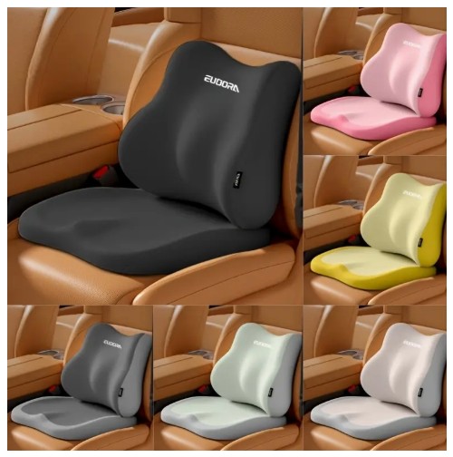 2pcs car height increase (cushion lumbar ba) combination (especially suitable for girls) Soft memory foam fit support|Improve driving vision|Ergonomic design|Suitable for more than 99% of cars, Car Ergonomics, Driving Comfort, Portable Design, Removable C