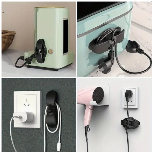 10개 팩 플라스틱 코드 정리 클립, 부엌 가전 제품용 접착 케이블 와인더, 에어 프라이어, 커피 메이커, 블렌더용 와이어 관리 클램프 - 배터리 불필요