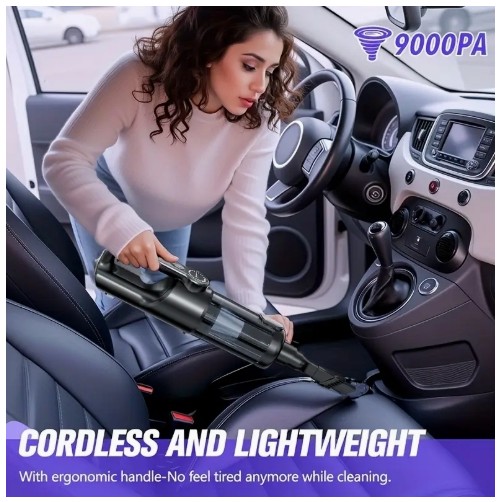 휴대용 무선 차량 청소기, LED 조명 및 다중 노즐이 있는 고출력 핸드헬드 진공청소기, 자동차, 가정, 사무실, 반려동물 청소에 적합