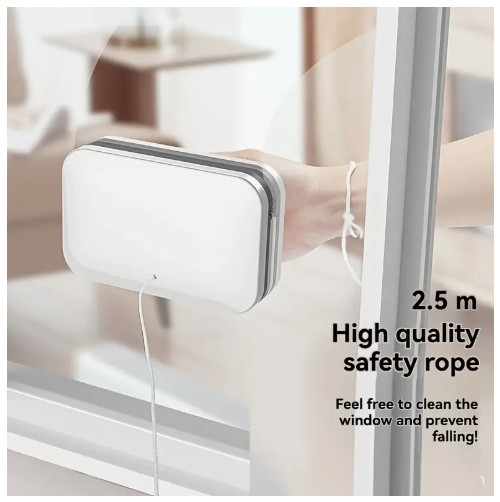 강력한 자석이 있는 이중면 유리 청소제 | 가정용 고층 창문 청소 도구 | 안전 로프 | 줄무늬 없는 스퀴지 | 모든 계절 사용 | 실내/실외 청소 | 3mm/0.01in-