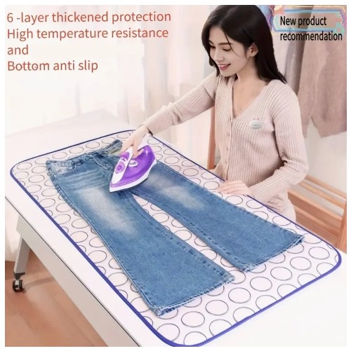 접이식 고온 방지 다림질 매트 - 방수, 열 절연, 휴대용 여행 및 가정용, 편리한 보관 디자인, 여행 필수품에 적합|소형|내구성 있는 직물
