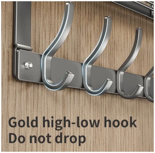 쉬운 설치 문 수납 선반 - 침실, 욕실 및 주방 정리용 다목적 금속 후크