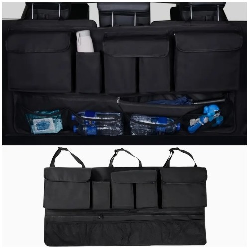 ATENJQCG 자동차 트렁크 정리함 10개 보관 가방, 대용량 옥스포드 천 후면 서스펜션 가방 SUV, 트럭, 밴 - 공간 절약 전문가, 자동차 보관함