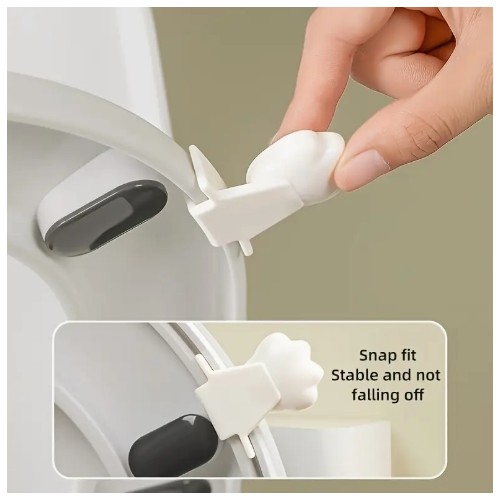 2개의 현대적인 고양이 발 스타일 변기 시트 리프터 손잡이 - 위생적인 핸즈프리 욕실 변기 시트 루프 및 덮개 리프터, 설치 쉬움, 전기 또는 배터리 필요 없음, 범용 액세서리