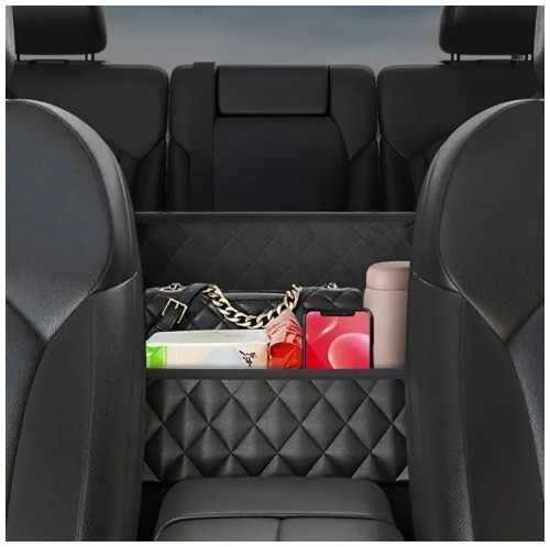 1pc 블랙 인조 가죽 자동차 시트 정리함 - 지갑, 핸드백, 책 및 필수품을 위한 다기능 보관 가방 - 가벼우며 휴대하기 편리한 조절 가능한 매달리기 디자인으로 자동차를 정리하고 필수품을 쉽게 접근할 수 있습니다. 자동차 보관 정리함, 청소년 자동차 액세서리