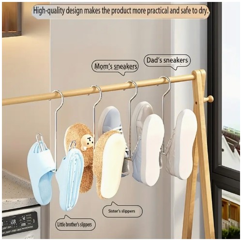 1개 내구성 있는 스테인리스 스틸 신발장 걸이 - 코트, 모자 & 슬리퍼용 공간 절약형 금속 수납 후크, 실내외 사용에 적합, 현관 정리함 | 세련된 금속 디자인 | 스테인리스 스틸 구조, 신발 수납 정리함, 걸이형 신발 정리함