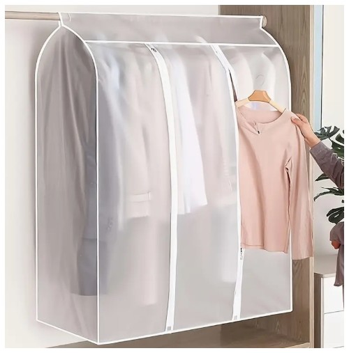 1개 가정용 의류 먼지 커버 반투명 옷장 보관 세트 걸이 가방 먼지 가방
