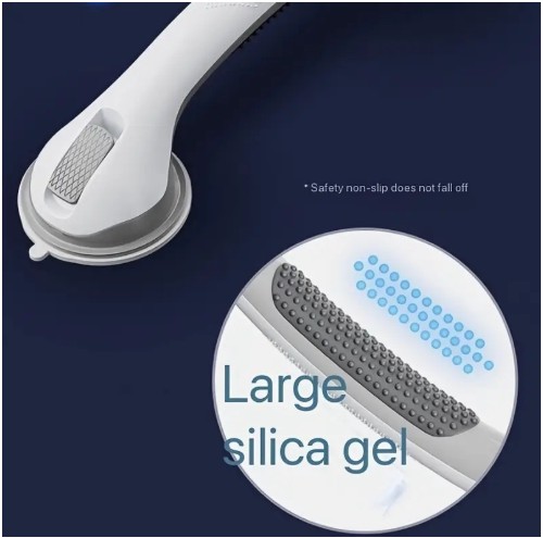 43.18cm 흡착컵 욕실 그랩바 - 노인 및 청소년을 위한 미끄럼 방지 안전 핸들, 텍스처 그립, 샤워, 욕조, 화장실, 벽걸이 디자인에 쉬운 드릴 없는 설치