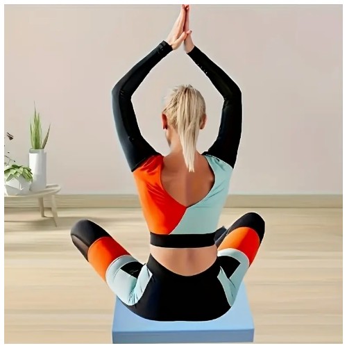 1개 TPE 무릎 보호대, 운동 피트니스용 내구성 무릎 쿠션, 단색, 편안한 미끄럼 방지 표면, 두께 4cm, 보라색