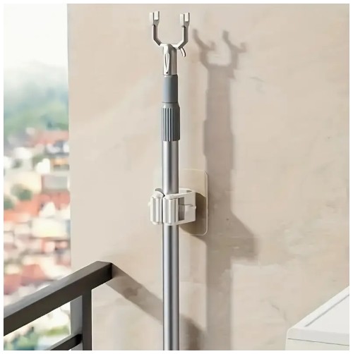 5-팩 모던 벽걸이 걸레 & 빗자루 홀더 - 드릴링 없는 설치, 내구성 있는 플라스틱 보관 후크, 광택 마감, 공간 절약형 욕실 주방 정리대, 간편한 설치 디자인, 청소 도구 선반, 미니멀리스트 도구 스탠드, 튼튼한 플라스틱 선반, 다기능