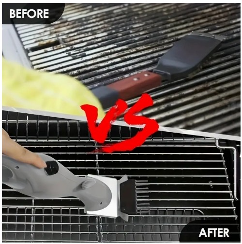 헤비듀티 그릴 브러쉬 - 긴 손잡이 스테인리스 스틸 BBQ 청소용 브러시, 캐스트 아이언·세라믹·가스·숯불그릴 전용, 녹 방지, 편안한 그립감, 전문가 및 가정용 바베큐 필마스터를 위한 튼튼한 구조, 야외 요리 액세서리