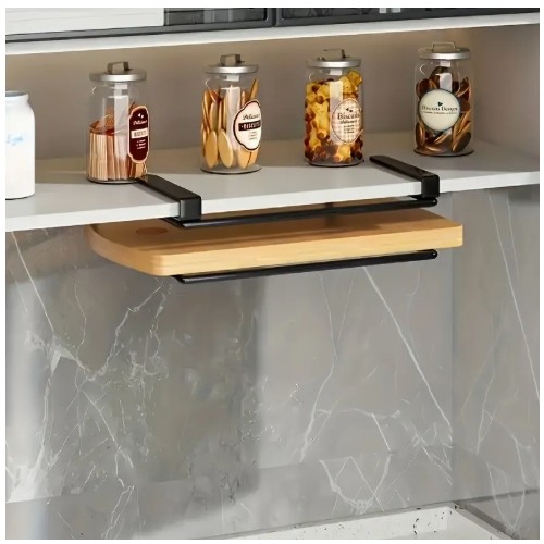 공간 절약형 스테인리스 스틸 주방 후크 랙, 캐비닛 도어 행거 포함 - 내구성 있고, 쉬운 설치, 주방 및 욕실 필수품용 도마 및 뚜껑 정리대