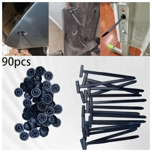 28/60/90개 블랙 플라스틱 클립, 고무 헤드 - 자동차 수리, 가정용 DIY, 전자 및 가구용 중량 클립, 안정적인 그립, 내구성 및 다용도, 자동 조정 클립, 텍스처 그립 표면