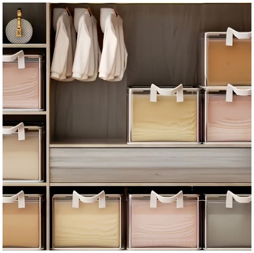 10개 접이식 보관 상자 - 집, 주방, 옷장 및 속옷 정리함을 위한 공간 절약형 바지 및 티셔츠 스태킹 랙