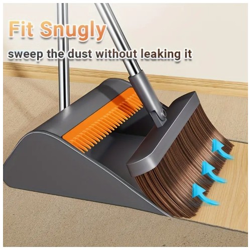 유연한 먼지판과 브러시 세트, 23.98cm 대용량, 수직 보관, 나무/타일/콘크리트 바닥용 부드러운 털, 가정/정원/사무실 청소에 이상적, 폴리프로필렌, 거실/침실/야외/패티오/카펫 사용에 적합